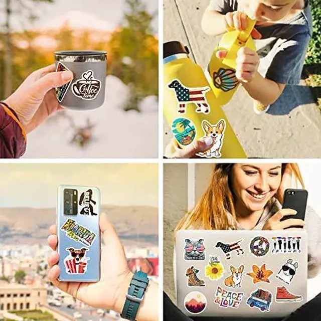 Alt view image 2 of 6 - 100 PCS Water Bottle Stickers for Kids Teens Girls Adults, Aesthetic Cute Vinyl Waterproof Vsco Cool Stickers, Laptop Scrapbook Skateboard Computer Car Sticker Packs