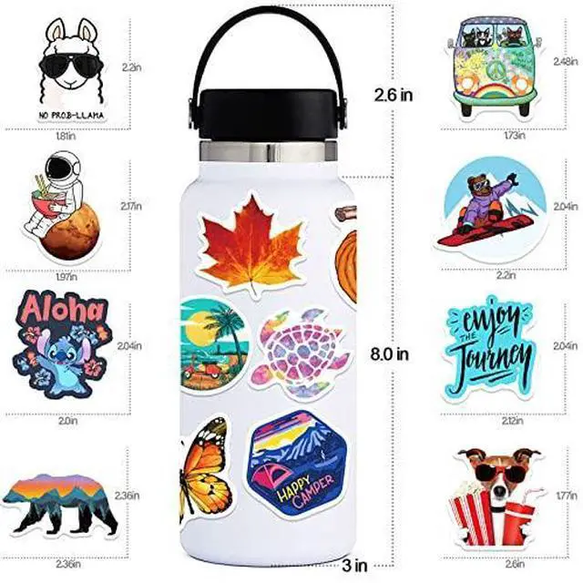 Alt view image 3 of 6 - 100 PCS Water Bottle Stickers for Kids Teens Girls Adults, Aesthetic Cute Vinyl Waterproof Vsco Cool Stickers, Laptop Scrapbook Skateboard Computer Car Sticker Packs
