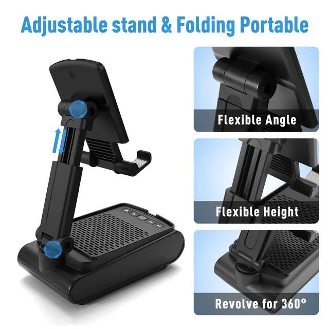 Alt view image 4 of 7 - Fathers Day Dad Gifts for Men,Cell Phone Stand with Wireless Bluetooth Speaker, Father's Day Mens Gifts from Daughter/Wife, Birthday Gifts for Him Husband Boyfriend, Cool Gadgets for Men