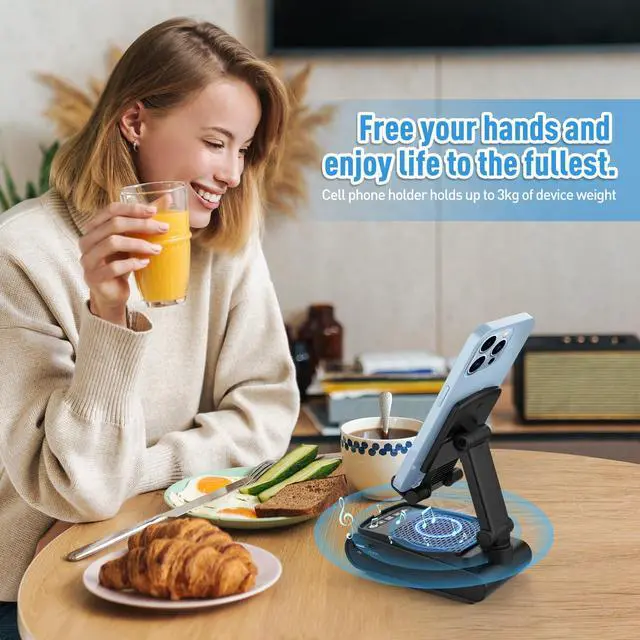 Alt view image 7 of 7 - Fathers Day Dad Gifts for Men,Cell Phone Stand with Wireless Bluetooth Speaker, Father's Day Mens Gifts from Daughter/Wife, Birthday Gifts for Him Husband Boyfriend, Cool Gadgets for Men