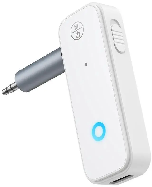 Main image of Bluetooth Aux Adapter for Car, 2 in 1 Bluetooth Transmitter Receiver for Hands-Free Call, Noise Cancelling 3.5mm AUX Wireless 5.3 Receiver for Car Home Audio System Headphones White
