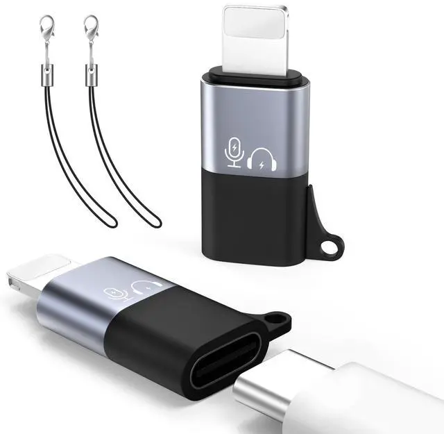 Main image of for DJI Mic Mini USB C to Lighting Phone Adapter - Lightning to USB-C Audio Adapter for iPhone 14/13/12/11/Apple EarPods/Wireless Mic Receiver/Phone, Support Charging -2 Pack
