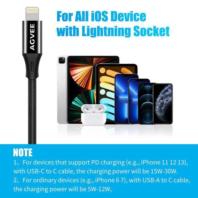 Alt view image 6 of 7 - 2 Pack 4 inch USB-C Female to Lightning Male Adapter, 30W Fast Charging Charger Converter for iPhone 14 13 12 11 Airpods iOS Device Carplay, Not for Audio, Black