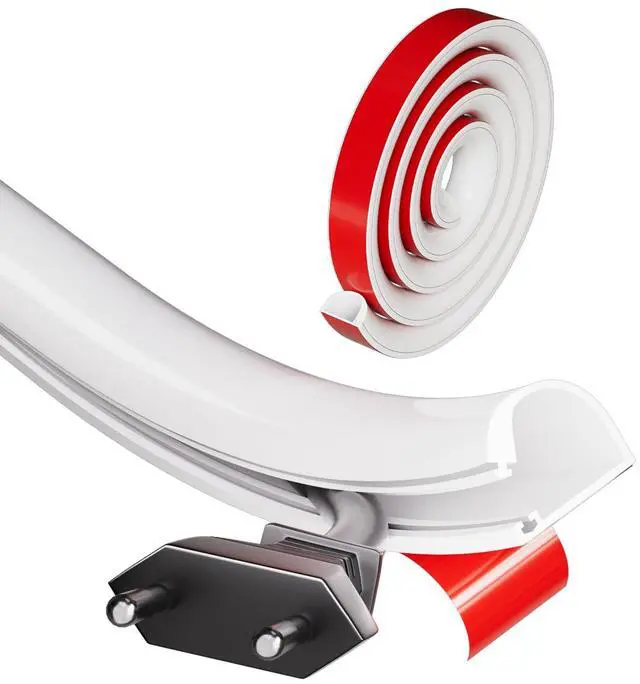 Main image of Silicone Cord Hider Wall for 1 Cable,Side-Opening Cord Covers for Wire on Wall,Self-Adhesive Cable Hider Raceway,Small TV Wire Hider, Flexible MINI TV Cord Hider for Wall Mounted TV(78''-White)