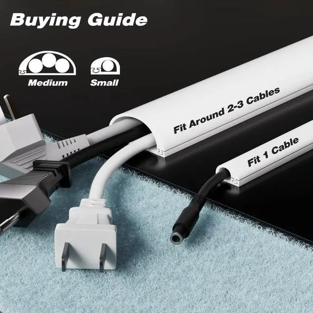 Alt view image 6 of 7 - Silicone Cord Hider Wall for 1 Cable,Side-Opening Cord Covers for Wire on Wall,Self-Adhesive Cable Hider Raceway,Small TV Wire Hider, Flexible MINI TV Cord Hider for Wall Mounted TV(78''-White)