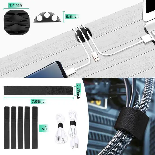 Alt view image 4 of 7 - Updated Cable Raceway Kit - 31 (2X15.4) Inch Open Slot Wire Covers for Cords, Under Desk Cable Management System to Hide Under Desk/Tv/Computer/Net/Power Cords, (Pack 2)