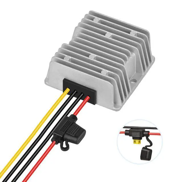 Alt view image 2 of 7 - DC18V-60V to 12V Converter 20A 240W Golf Cart 24V 36V 48V Step Down to 12V Converter Voltage Regulator Reducer with Fuse Waterproofing Transformer for Golf Cart Club Car LED Lights