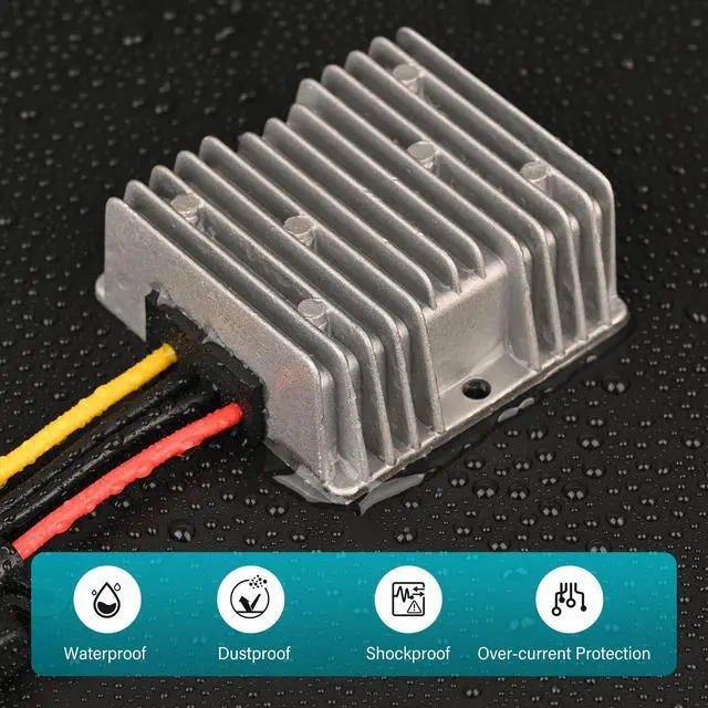 Alt view image 4 of 7 - DC18V-60V to 12V Converter 20A 240W Golf Cart 24V 36V 48V Step Down to 12V Converter Voltage Regulator Reducer with Fuse Waterproofing Transformer for Golf Cart Club Car LED Lights