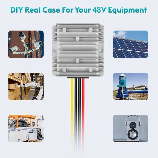 Alt view image 7 of 7 - DC18V-60V to 12V Converter 20A 240W Golf Cart 24V 36V 48V Step Down to 12V Converter Voltage Regulator Reducer with Fuse Waterproofing Transformer for Golf Cart Club Car LED Lights