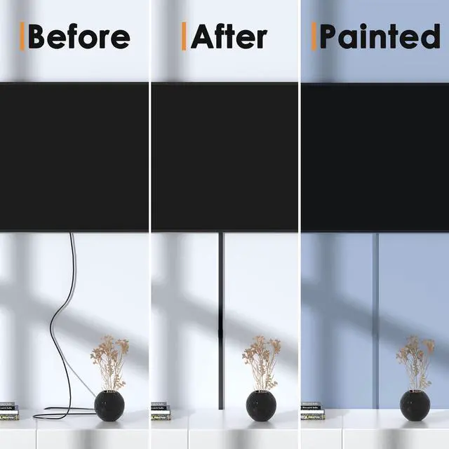 Alt view image 6 of 7 - 236in Cord Hider, One-Wire Cord Covers for Wires on Wall, Easy-to-Install Cable Hiders for Mounted Tv, Cable Management Kit, Cable Raceways, W0.59 H0.4in, Black