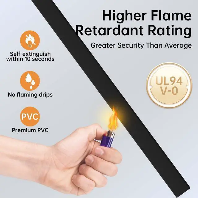 Alt view image 7 of 7 - 236in Cord Hider, One-Wire Cord Covers for Wires on Wall, Easy-to-Install Cable Hiders for Mounted Tv, Cable Management Kit, Cable Raceways, W0.59 H0.4in, Black