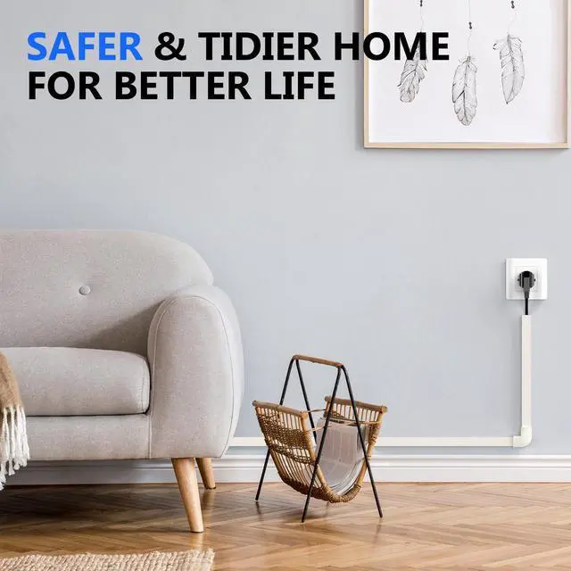Alt view image 3 of 7 - 236in Cord Hider, One-Wire Cord Covers for Wires on Wall, Easy-to-Install Cable Hiders for Mounted Tv, Cable Management Kit, Cable Raceways, W0.59 H0.4in, Beige