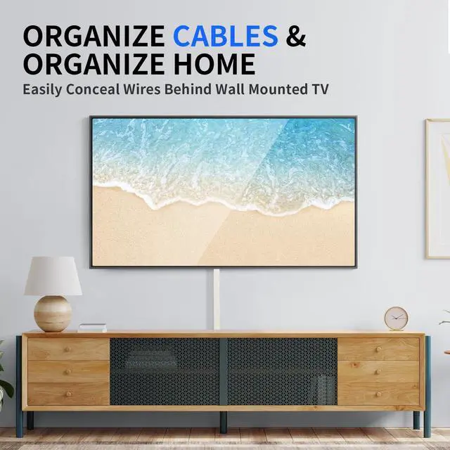 Alt view image 5 of 7 - 236in Cord Hider, One-Wire Cord Covers for Wires on Wall, Easy-to-Install Cable Hiders for Mounted Tv, Cable Management Kit, Cable Raceways, W0.59 H0.4in, Beige