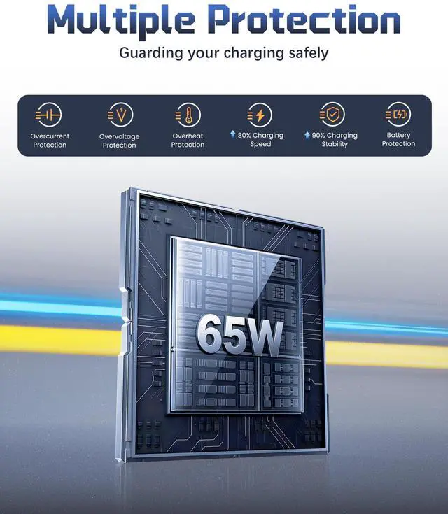 Alt view image 6 of 7 - New Slim 65W USB C Laptop Charger Compatible with HP Spectre x360, EliteBook x360, Envy, Pavilion, Omnibook, Chromebook, Elite x2, Zbook Type C Power Adapter