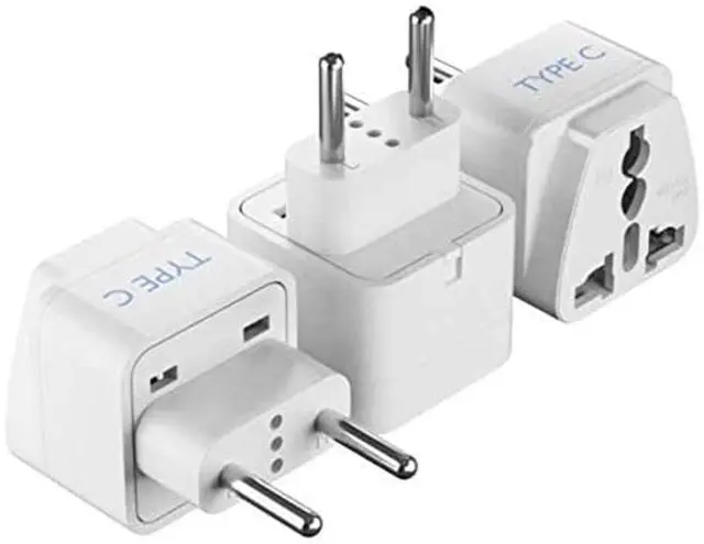 Main image of European Travel Plug Adapter (Type C), Universal to European EU, Power Charge your Electronics in Italy, Greece, Germany, Outlet Adaptor 3 Pack