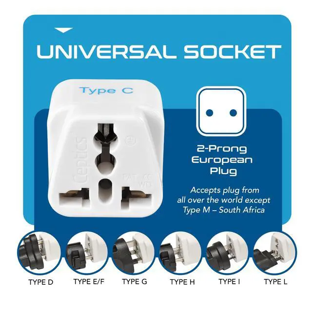Alt view image 5 of 7 - European Travel Plug Adapter (Type C), Universal to European EU, Power Charge your Electronics in Italy, Greece, Germany, Outlet Adaptor 3 Pack