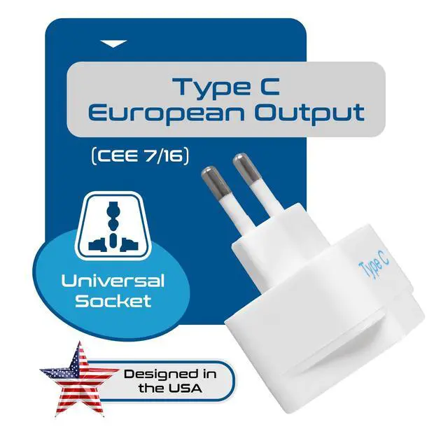 Alt view image 6 of 7 - European Travel Plug Adapter (Type C), Universal to European EU, Power Charge your Electronics in Italy, Greece, Germany, Outlet Adaptor 3 Pack
