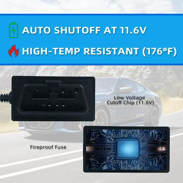Alt view image 3 of 7 - Dash Cam Hardwire Kit,OBD Power Cable for Dash Camera ,USB Type C Adapter Hardwire Charger Cable for Dashcam with Low Voltage Protection(11.6V Auto-cutoff) 24h Parking Mode for Dashcam,GPS,Radar