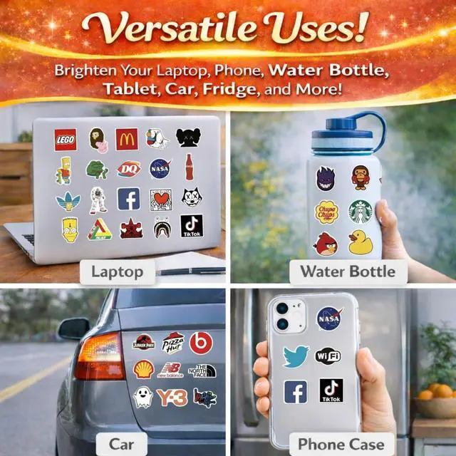 Alt view image 7 of 7 - 100PCS Random Vinyl Stickers Bulk Pack Waterproof Stickers for Kids, Teens & Adults Cute Funny Stickers for Water Bottles, Laptops, Helmets, Phone Cases, Scrapbooking, Art & More