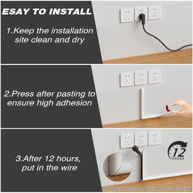 Alt view image 7 of 7 - 78TV Cord Hider for Wall Mounted TV, Selfadhesive Wall Cable Hider for 1 Cord, Flexible Silicone White Cord Covers Wire Hiders for Cords on Wall,Babyproof Cable Concealer Raceway Management