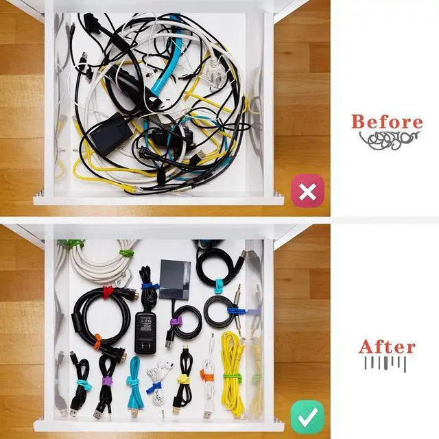 Alt view image 3 of 7 - Reusable Silicone Magnetic Cable Ties, 28 Pack 7.48'' Magnetic Twist Ties for Bundling and Organizing, Holding Stuff, USB Charging Cords, Fridge Magnets, or to Play and Decorate(7 Colors)