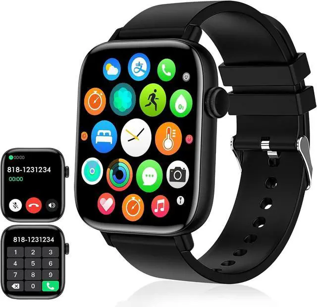 Main image of Smart Watch for Men - 1.90" HD Touch Screen Smartwatch, Bluetooth Call, Fitness Tracker with 120+ Sport Modes, Heart Rate & Sleep Monitor, IP68 Waterproof Smart Watches for Android & iPhone, Black