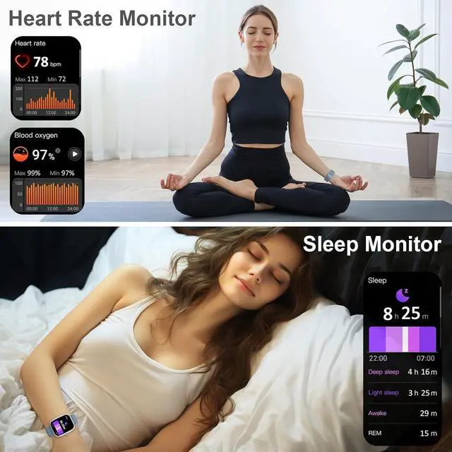 Alt view image 6 of 7 - Smart Watch, 1.96" HD SmartWatch, Touch Screen Answer/Make Call, IP68 Waterproof 100+ Sport Fitness Tracker, Activity Tracker with Sleep Monitor/SpO2/Heart Rate/Pedometer for Android iOS,Gray