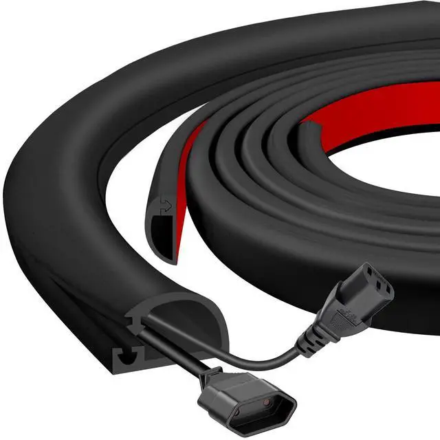 Main image of Silicone Wall Wire Hider, Side Open Wire Covers for Cords on Wall, 3.3FT Self-Adhesive Flexible Cord Hider for Mounted TV, Home Office, Cavity 0.63" W x 0.31" H