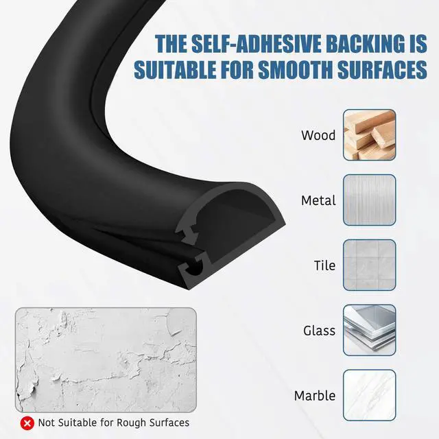 Alt view image 5 of 7 - Silicone Wall Wire Hider, Side Open Wire Covers for Cords on Wall, 3.3FT Self-Adhesive Flexible Cord Hider for Mounted TV, Home Office, Cavity 0.63" W x 0.31" H