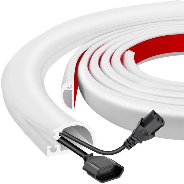 Main image of Silicone Wall Wire Hider, Side Open Wire Covers for Cords on Wall, 3.3FT Self-Adhesive Flexible Cord Hider for Mounted TV, Home Office, Cavity 0.63" W x 0.31" H