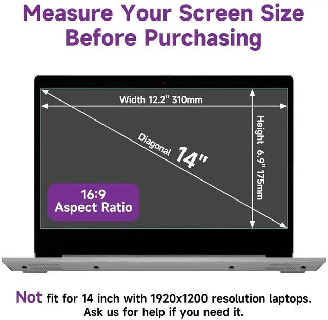 Alt view image 6 of 7 - 2 Pack 14 Inch Anti Blue Light Screen Protector for HP 14" Laptop/HP Pavilion 14/HP Chromebook 14/HP Stream 14/HP ProBook 14/Acer Chromebook 14/Acer Aspire 14/Acer Chromebook 314|514/Asus Chromebook