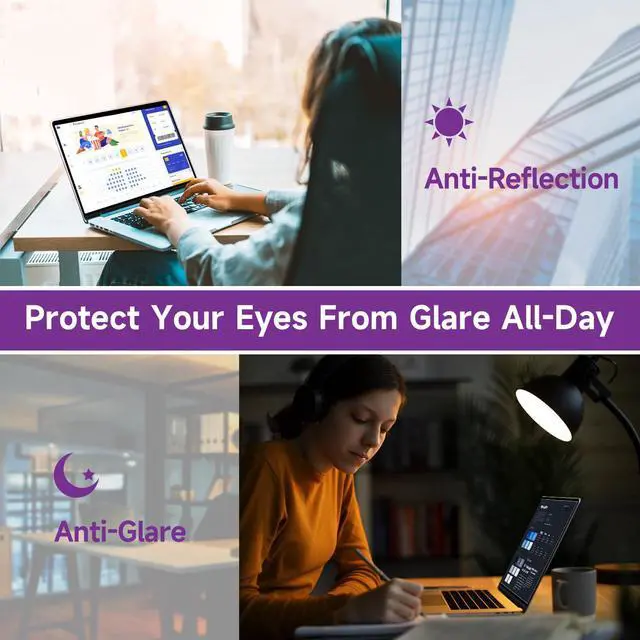 Alt view image 7 of 7 - 2 Pack 14 Inch Anti Blue Light Screen Protector for HP 14" Laptop/HP Pavilion 14/HP Chromebook 14/HP Stream 14/HP ProBook 14/Acer Chromebook 14/Acer Aspire 14/Acer Chromebook 314|514/Asus Chromebook