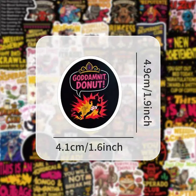 Alt view image 2 of 7 - 60Pcs DCC This is an Outrage Princess Donut Sticker Funny Dungeon Book Crawler Reading Carl Merch Stickers