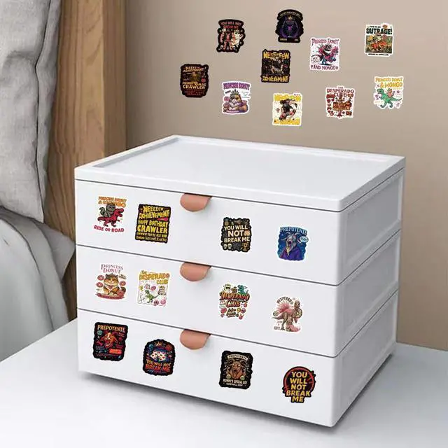 Alt view image 5 of 7 - 60Pcs DCC This is an Outrage Princess Donut Sticker Funny Dungeon Book Crawler Reading Carl Merch Stickers