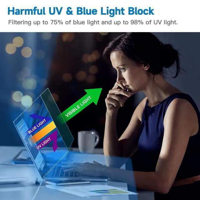 Alt view image 2 of 7 - 2 Pack 16 Inch 16:10 Anti Blue Light Laptop Screen Protector, Reduce Eye Strain Anti Glare Screen Protector for 16 with 1920x1200 Resolution Laptops, Not for 16.1''