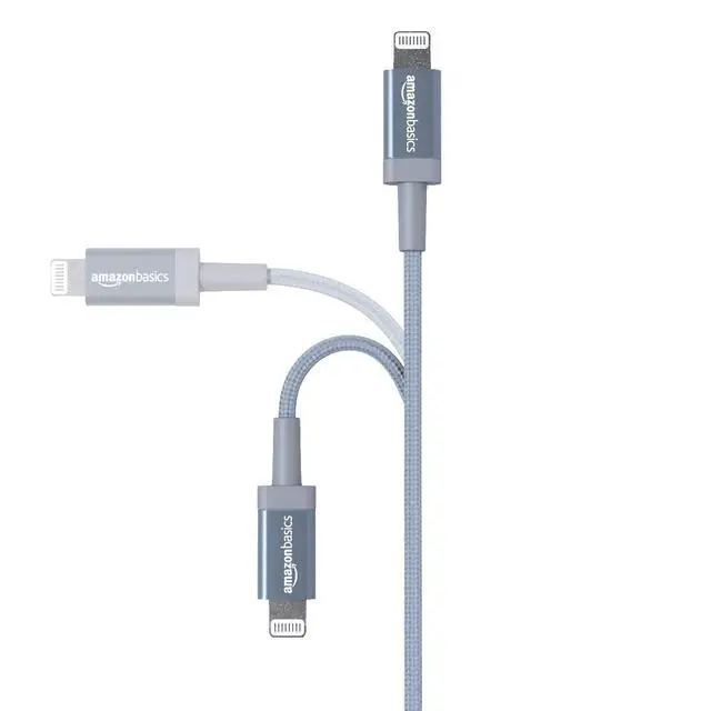 Alt view image 2 of 7 - USB-A to Lightning Cable, Apple MFi Certified, Nylon Braided Cord, Fast Charger for iPhone 14 13 12 11 X Xs Pro, Pro Max, Plus, iPad, 6 Foot, Dark Gray