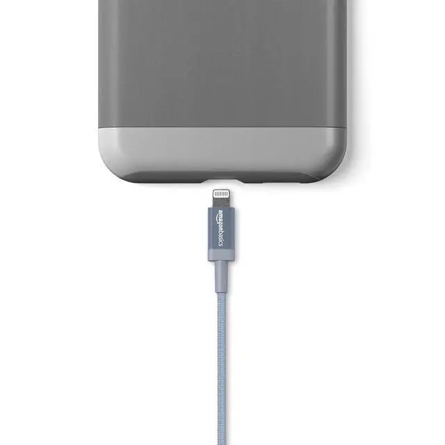 Alt view image 4 of 7 - USB-A to Lightning Cable, Apple MFi Certified, Nylon Braided Cord, Fast Charger for iPhone 14 13 12 11 X Xs Pro, Pro Max, Plus, iPad, 6 Foot, Dark Gray