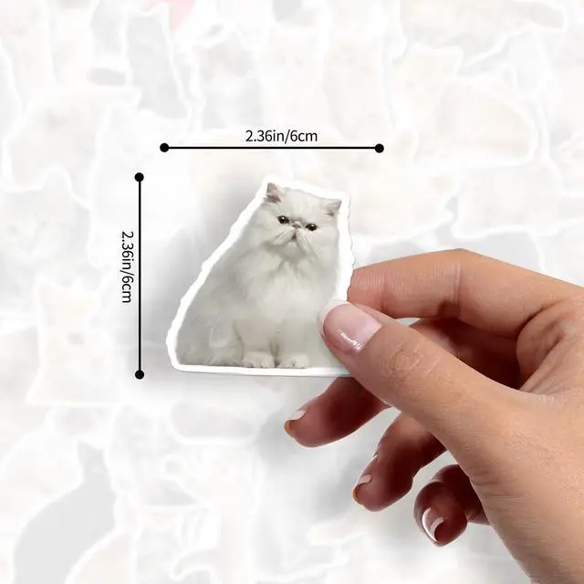 Alt view image 5 of 7 - 100 Pcs Cat Stickers, Cute Meme Kitten Stickers for Water Bottles Laptop Guitar Suitcase, DIY Waterproof Vinyl Decals Gifts for Adults Teens Kids Boys Girls