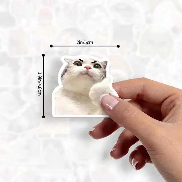 Alt view image 5 of 7 - 100 Pcs Cat Stickers, Cute Meme Kitten Stickers for Water Bottles Laptop Guitar Suitcase, DIY Waterproof Vinyl Decals Gifts for Adults Teens Kids Boys Girls