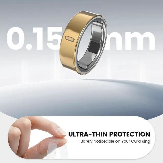 Alt view image 3 of 7 - Ultra-Thin Clear Skin Protector for Oura Ring Gen 4/4 Ceramic/Gen 3, Invisible Transparent Anti-Scratch Protective Film Smart Rings Cover, 6-Pack
