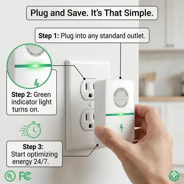 Alt view image 2 of 7 - 2026 New Power Factor Saver Plug in, Power Plug Pro Energy Saver Electricity Saving Box, Energy Savings Device with Voltage Optimization for Home & Office US Plug 90V-250V 30KW (2 PCS White)