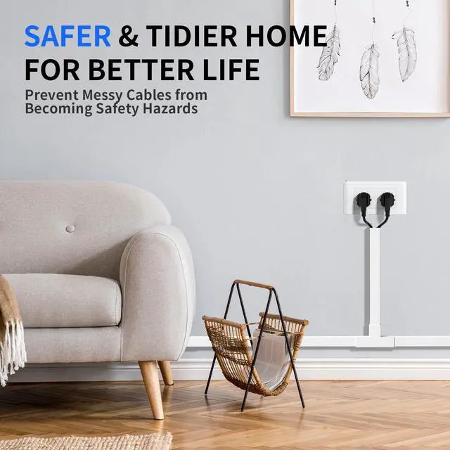 Alt view image 4 of 7 - Cable Hider, 315in Cord Covers for Wires on Wall, One-Cord Cord Hider, Paintable Wire Hiders Wire Covers for Cords, Cable Management for Hiding 2-3 Wires, 20x L15.7 W0.95 H0.55in, White