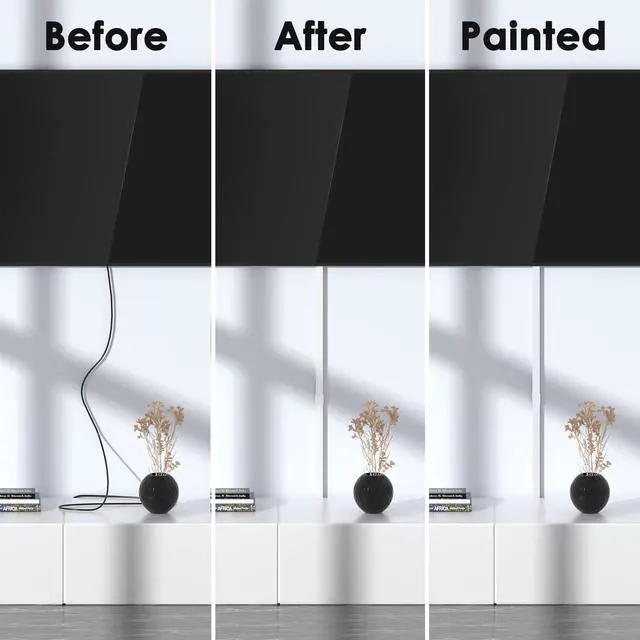 Alt view image 5 of 7 - Cable Hider, 315in Cord Covers for Wires on Wall, One-Cord Cord Hider, Paintable Wire Hiders Wire Covers for Cords, Cable Management for Hiding 2-3 Wires, 20x L15.7 W0.95 H0.55in, White