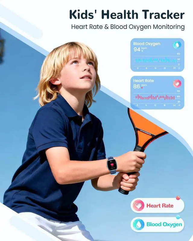 Alt view image 5 of 7 - Smart Watch for Kids Girls Gift: No APP No Phone Needed Watch with Heart Rate Sleep Monitor Pedometer, Music Player, Alarm Clock & Timer, 20 Games, Camera-Birthday Gifts for 4-16 Year Olds Boys Blue