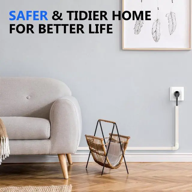 Alt view image 5 of 7 - 142in Beige Cord Hider, Beige Cord Covers for Wires on Wall, One-Cord Cable Hider, Wire Hider Wire Covers for Cords on Wall, Easy Set up Cable Cover Raceway, L15.7 W0.59 H0.4in