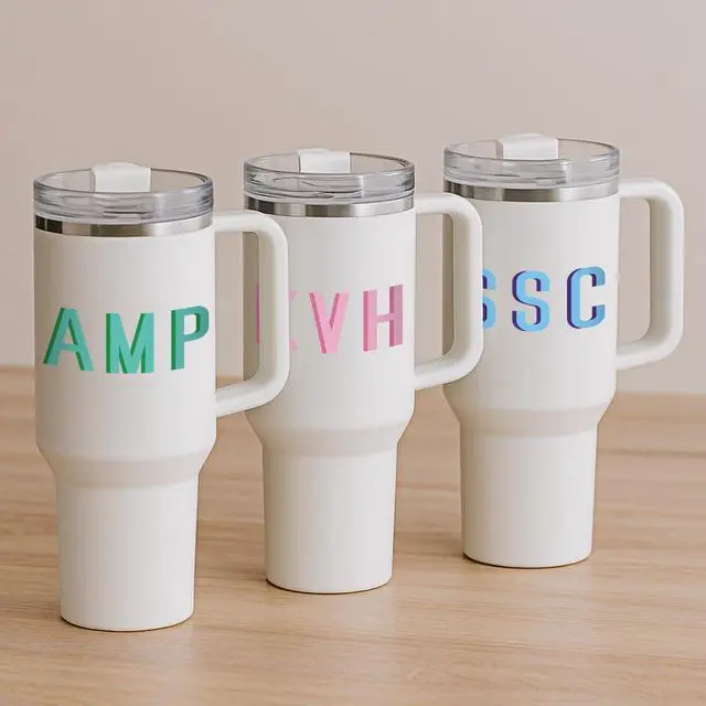 Alt view image 4 of 6 - 8 Sheet Personalized UV DFT Vinyl Letter Stickers Waterproof Shadow Monogram Decal Luggage Sticker for Bag, Cup, Tumbler, Laptop, Luggage DIY Crafts Cars Decor(Pastel Mix)