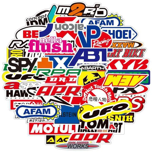 Alt view image 2 of 7 - 100 pcs/Pack Fashion Motocross Motorcycles Dirt Bike Supercross Stickers No Repetition Sticker Vinyl Cool Skateboard Guitar Travel Case Sticker Water Bottle Laptop Luggage Bicycle Stickers
