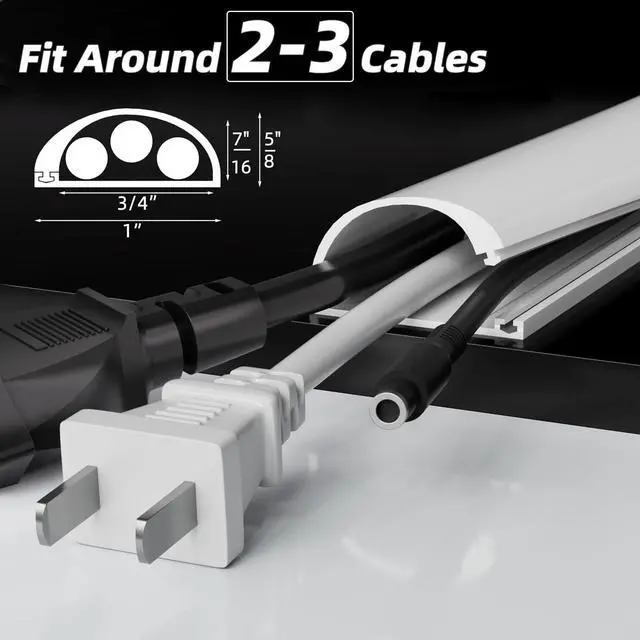 Alt view image 2 of 7 - Silicone Cord Hider Wall for 2-3 Cables,Side-Opening Wire Covers for Cords on Wall,Self-Adhesive Cable Hider Raceway,TV Wire Hider,TV Cord Hider for Wall Mounted TV,Flexible Cord Cover(39''-White)