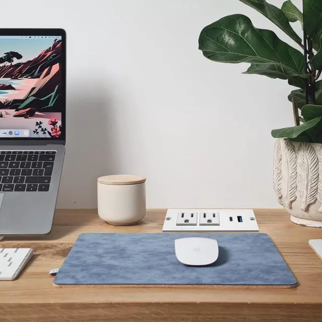 Alt view image 7 of 7 - USB C Recessed Power Strip Fast Charge Desktop Power Station 2 Outlets 2 USB (PD20W & QC18W, Total 20W) Mountable Flat Plug Extension Cord Mount for Tabletop Sofa Cabinet Nightstand (USB C White)