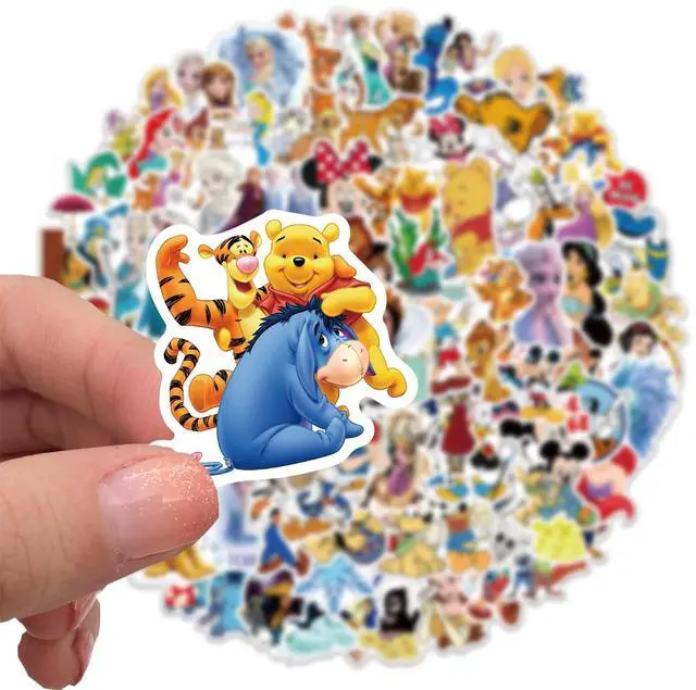 Alt view image 7 of 7 - 100pcs Disney Cartoon Stickers for Kids Water Bottle, Kawaii Princess Waterproof Vinyl Stickers for Adult Teen Girl Laptop Skateboard Bike Guitar Laggage Bicycle Travel Case Helmet